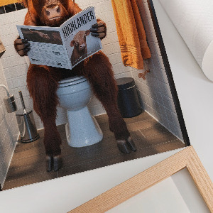 Wall art Buffalo in the toilet