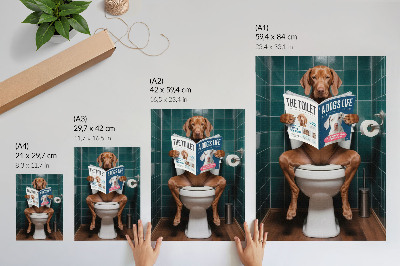 Wall print Dog in the toilet