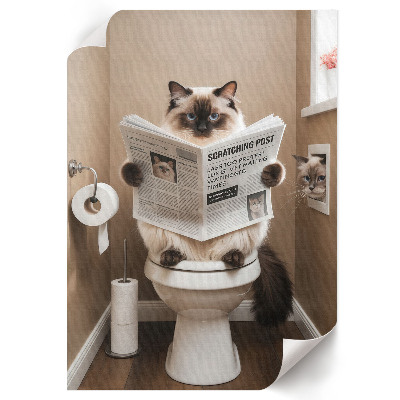 Art print Cat in the toilet