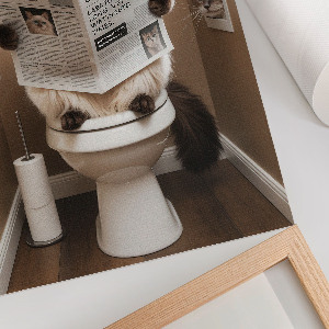 Art print Cat in the toilet