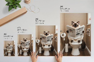 Art print Cat in the toilet