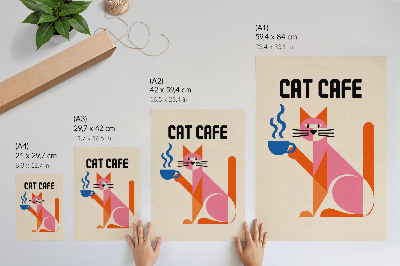 Poster Cat coffee