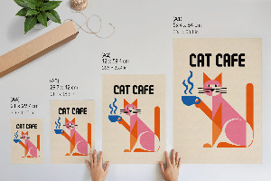 Poster Cat coffee