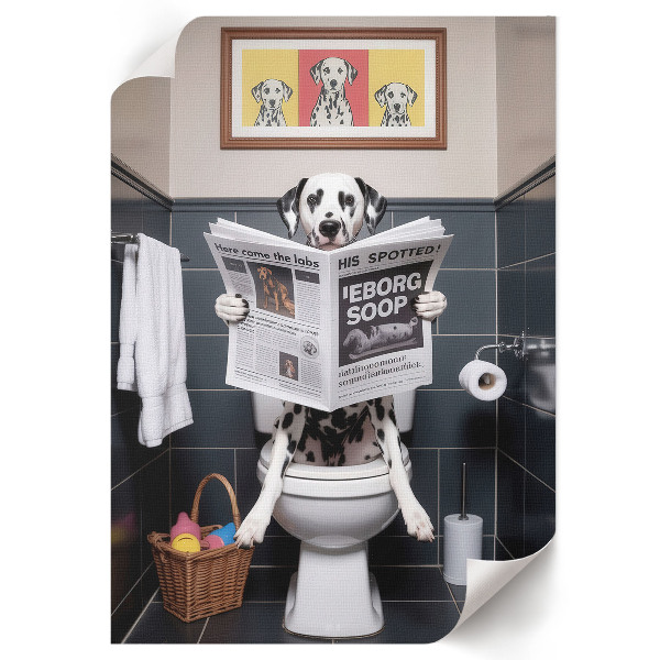 Wall art Dalmatian in the toilet