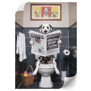 Wall art Dalmatian in the toilet