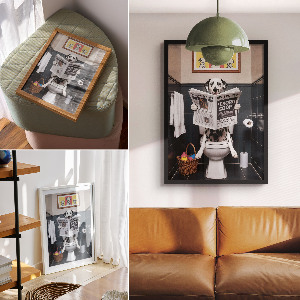 Wall art Dalmatian in the toilet