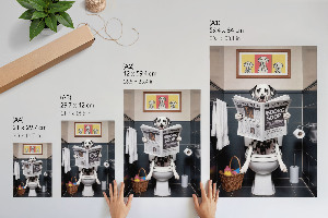 Wall art Dalmatian in the toilet