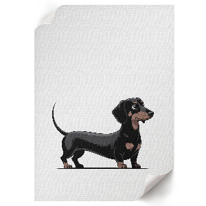 Art print featuring a dachshund drawing