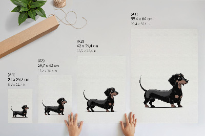 Art print Dachshund drawing
