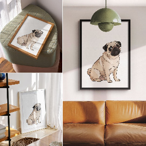 Decorative poster Pug dog