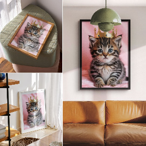 Wall art Cat in a Crown