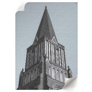 Wall print featuring a Gothic tower