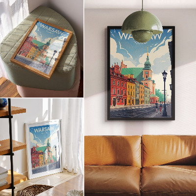 Decorative poster Warsaw architecture