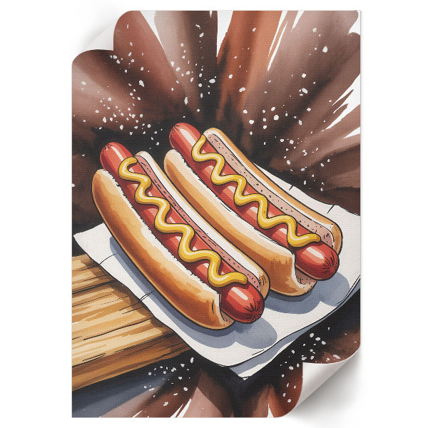 Poster featuring a tasty hot dog design