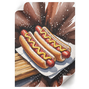 Poster featuring a tasty hot dog design