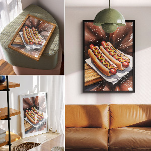 Poster featuring a tasty hot dog design