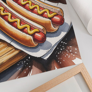 Poster featuring a tasty hot dog design
