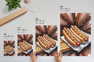 Poster featuring a tasty hot dog design