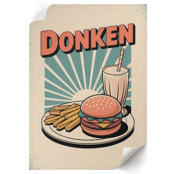 Retro fast food wall art print
