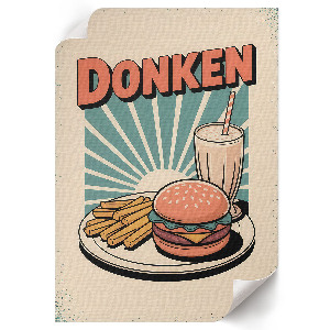 Retro fast food wall art print