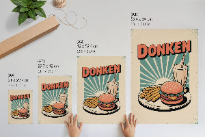 Retro fast food wall art print
