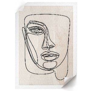 Art print featuring a face sketch