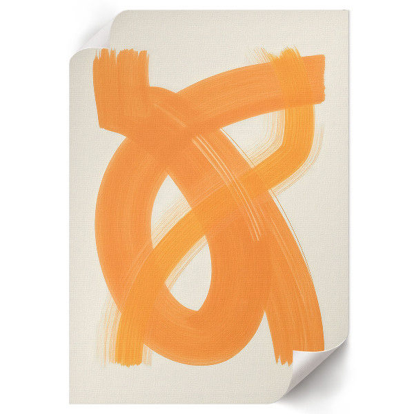Wall print Orange strokes