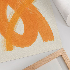 Wall print Orange strokes