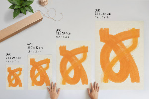 Wall print Orange strokes