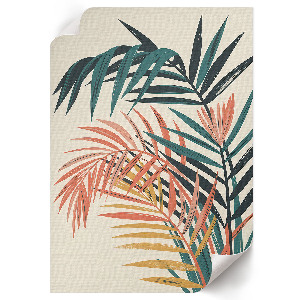 Wall art featuring tropical leaves motif