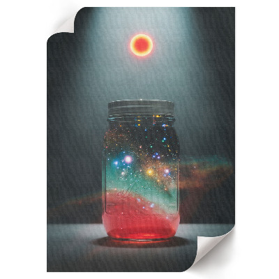 Wall print Space in a jar