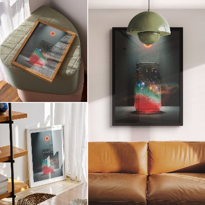 Wall print Space in a jar