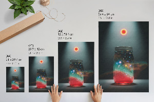 Wall print Space in a jar