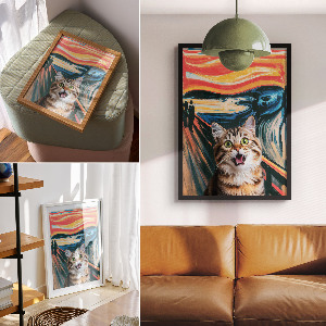 Art print Cat scream