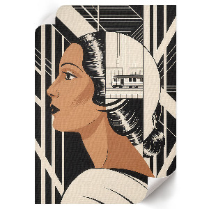 Poster featuring a woman in a modernist style