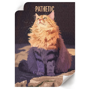 Wall art featuring a pathetic cat