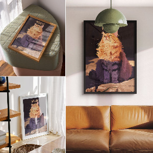 Wall art Pathetic cat