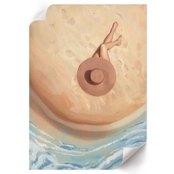 Art print Woman and the beach