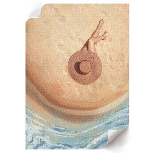 Art print Woman and the beach