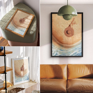 Art print Woman and the beach