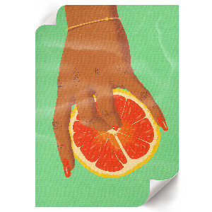 Decorative poster with citrus and palm motif