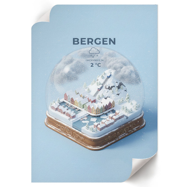 Art print Bergen Snow Globe