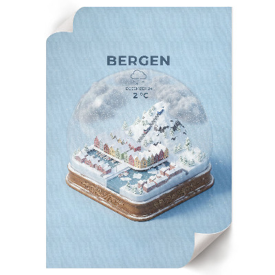 Art print Bergen Snow Globe