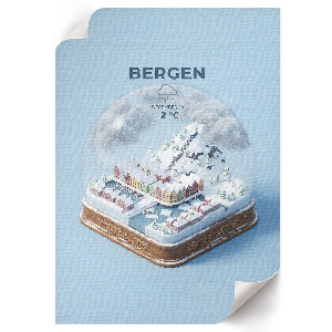 Art print Bergen Snow Globe
