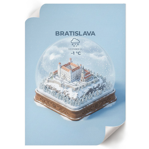 Poster Bratislava Snow Globe