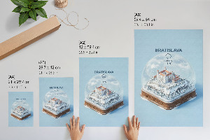 Poster Bratislava Snow Globe