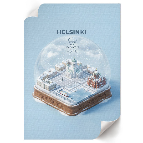 Art print Helsinki Snow Globe