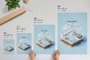 Art print Helsinki Snow Globe