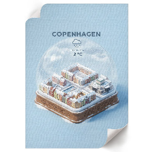 Decorative poster Copenhagen Snow Globe