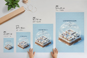 Decorative poster Copenhagen Snow Globe